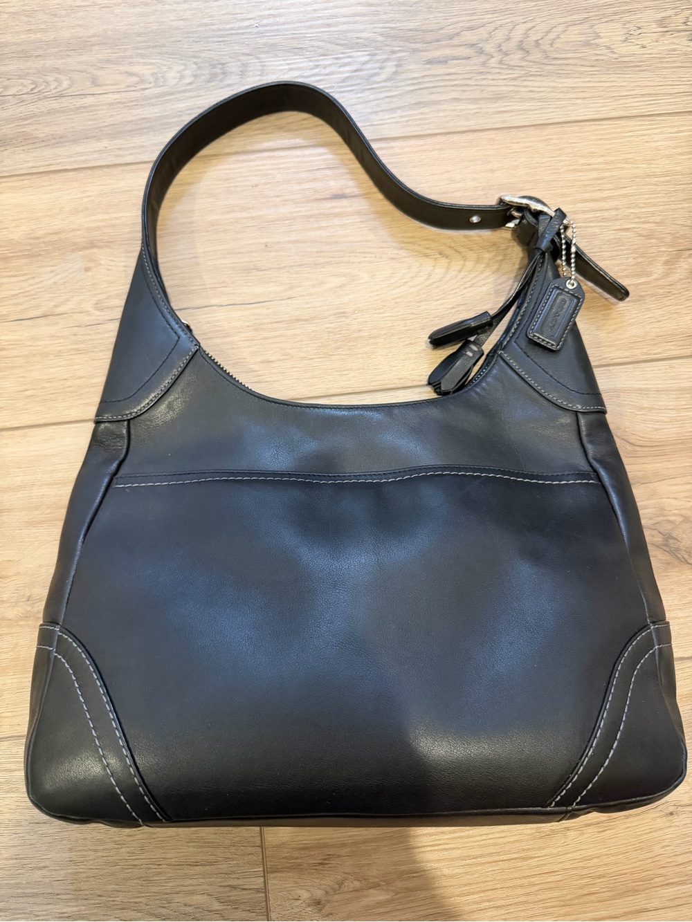 Vintage Coach Hamilton F10280 Black Leather Y2K Hobo Shoulder Bag
